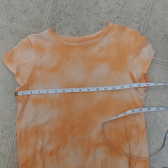 OLD Navy softest tee, orange white tie dye pattern XL 14-16 - Picture 4 of 5